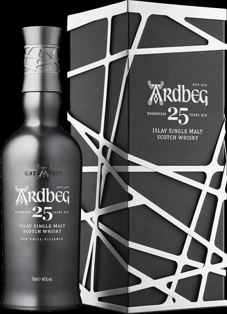 Ardbeg 25 packshots bottle + case high res