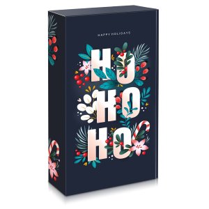 Geschenkkarton "Ho Ho Ho" - 2er Normal Flaschen